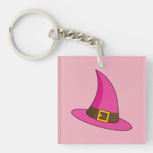 Pink Witch Hat Key Ring