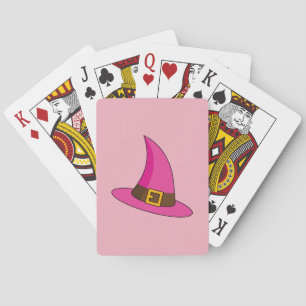 Pink Witch Hat Playing Cards