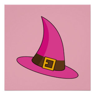 Pink Witch Hat Poster