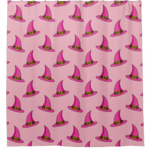Pink Witch Hat Shower Curtain