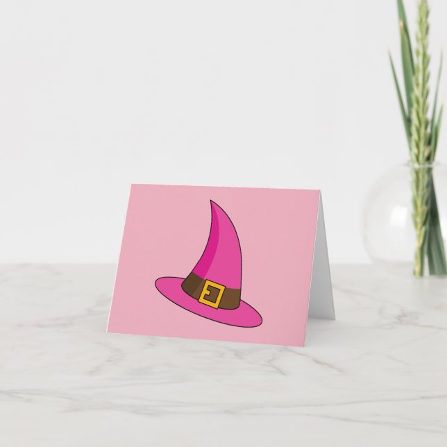 Pink Witch Hat Thank You Card (Front)