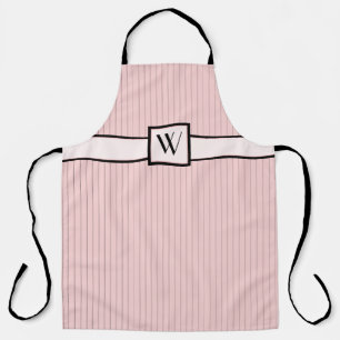 Pink with Black Pinstripes All-Over Print Apron