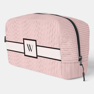 Pink with Black Pinstripes Dopp Kit