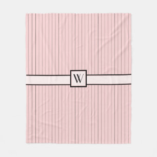 Pink with Black Pinstripes Fleece Blanket