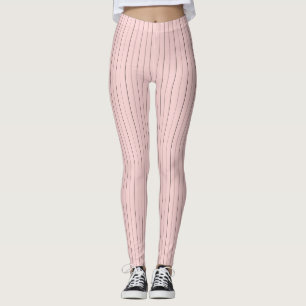 Pink with Black Pinstripes Leggings