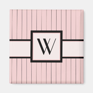 Pink with Black Pinstripes Magnet