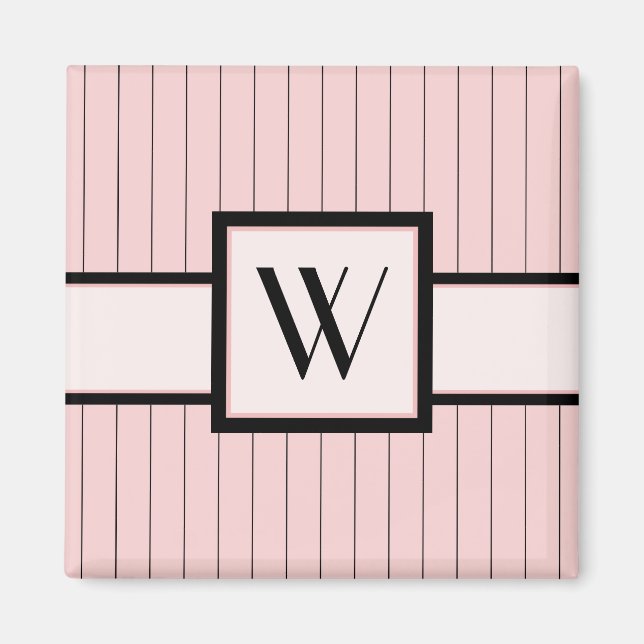 Pink with Black Pinstripes Magnet (Front)