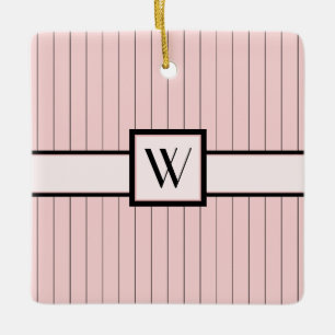 Pink with Black Pinstripes Ornament