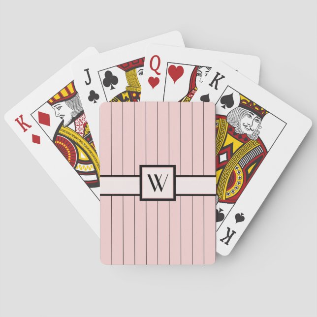 Pink with Black Pinstripes Playing Cards (Back)