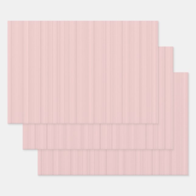 Pink with Black Pinstripes Wrapping Paper Set (Set)