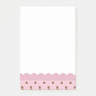 Pink with Brown Polka Dots Post-it Notes