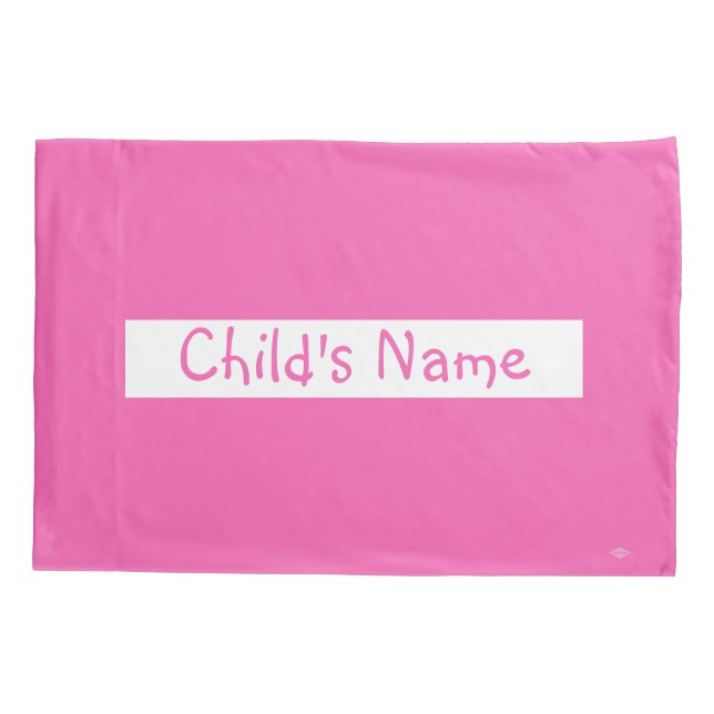 Pink with Child's Name HAMbyWG Pillow Cover (Back)