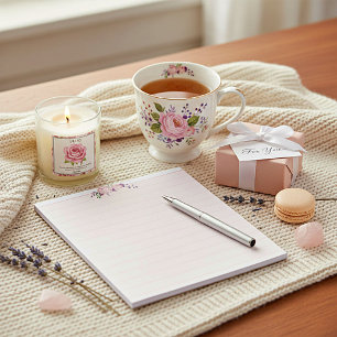 PInk with flowers Notepad