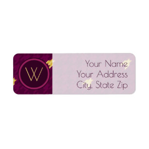 Pink with Gold Houndstooth Return Address Label