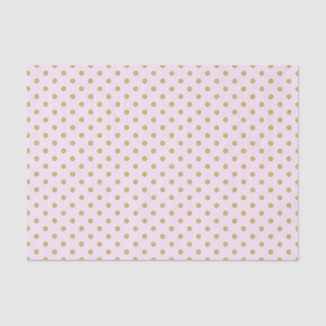 Pink with Gold Polka Dots Tissue Paper (Front)