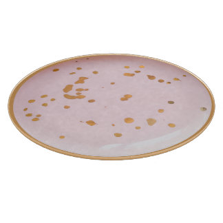 Pink with golden speckles glass cutting board