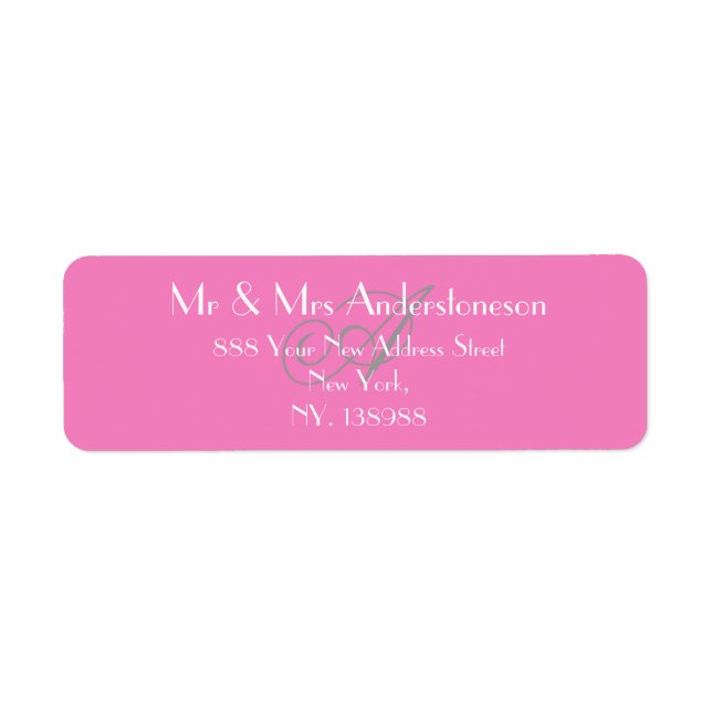 Pink with Grey Initial White Detail Return Address (Front)