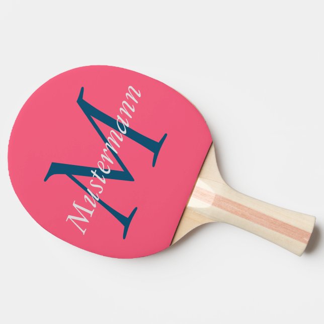 pink with monogram ping pong paddle (Side)