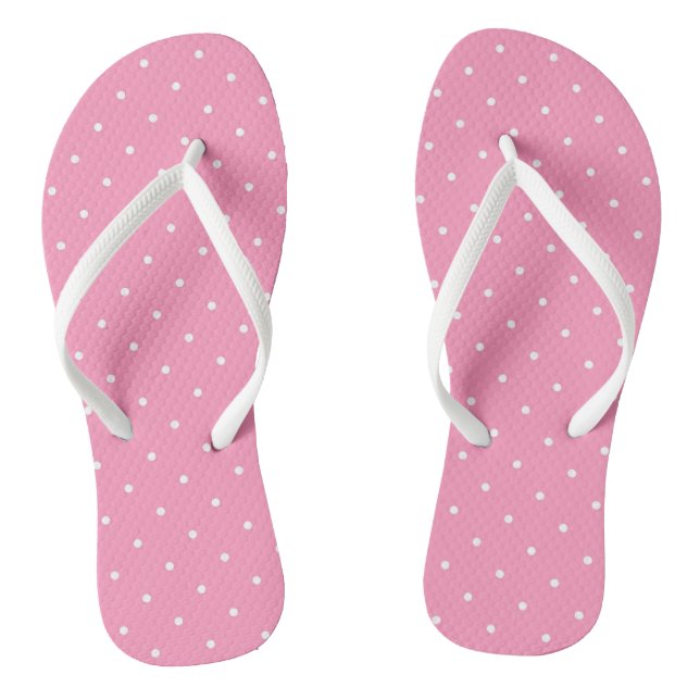 pink with white dots flip flops (Footbed)