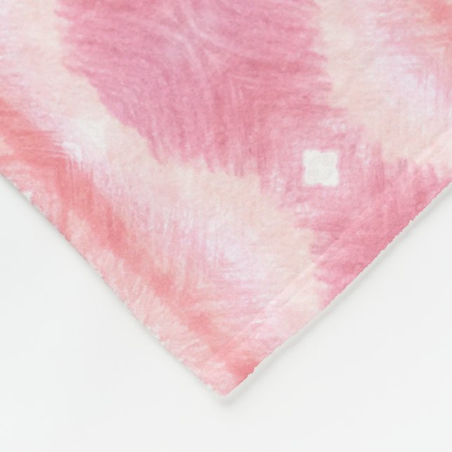 Pink With White Fleece Blanket (Corner)