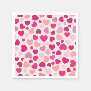 Pink with White Hearts Napkin