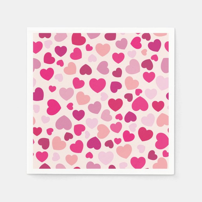 Pink with White Hearts Napkin (Front)