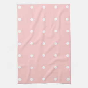 Pink With White Polka Dots Kitchen Towel