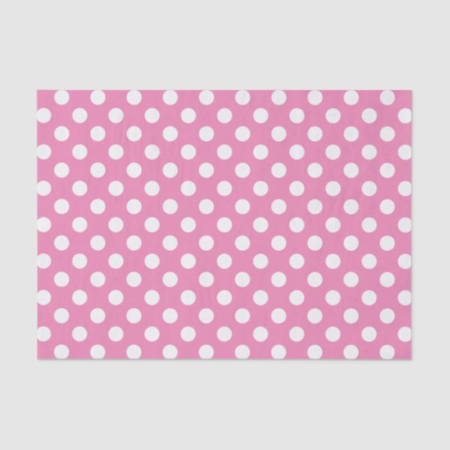 Pink with White Polka Dots  Tissue Paper (Front)