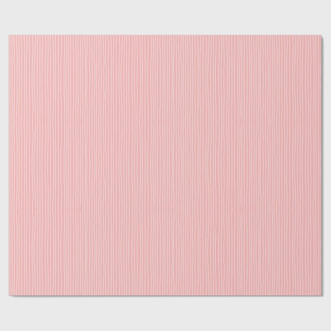 Pink Wobbly Lines Wrapping Paper  (Flat)