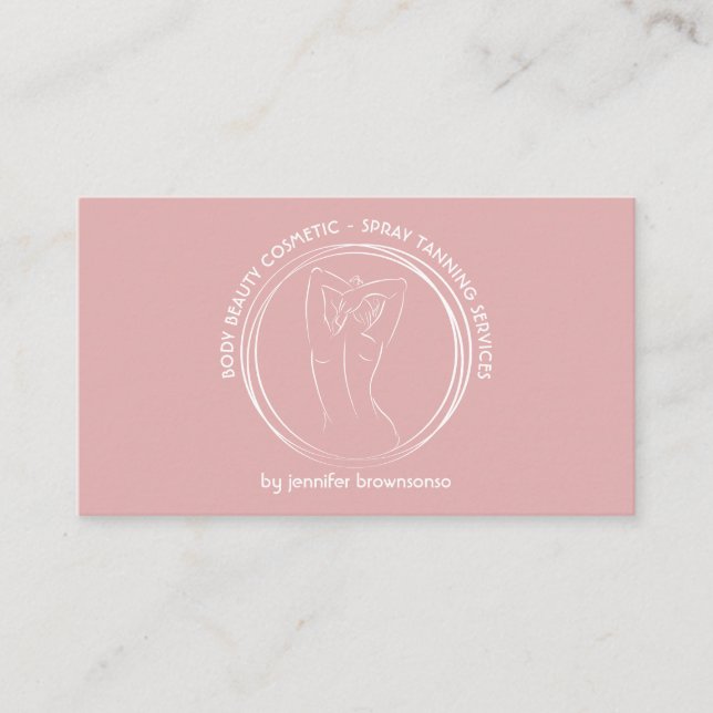 Pink Woman Body Contouring Business Card (Front)