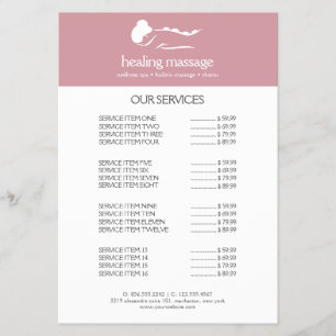 PINK WOMAN STONE MASSAGE  Wellness Day Spa Flyer