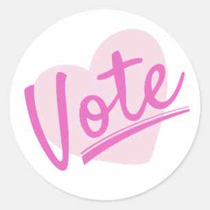 Pink Women Vote Classic Round Sticker