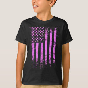Pink Womens American Flag Top Blue