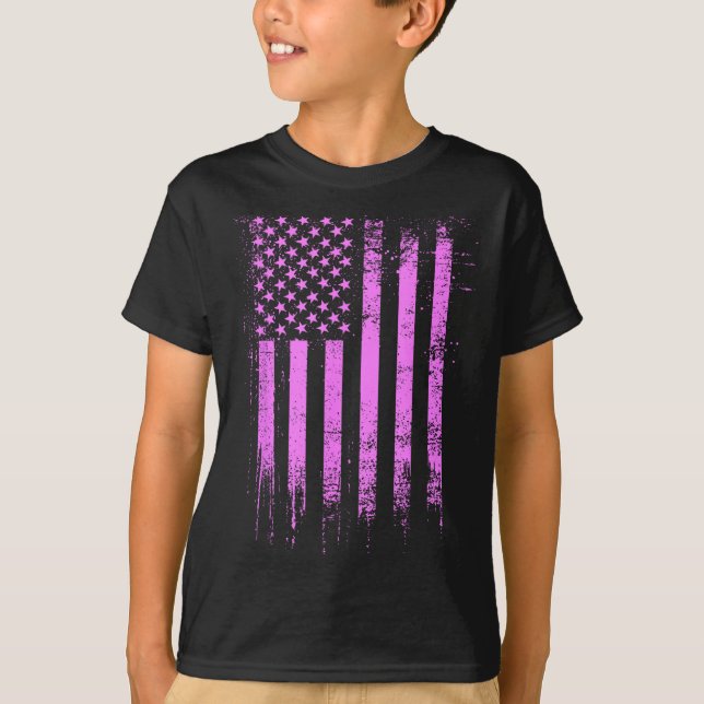 Pink Womens American Flag Top Blue (Front)