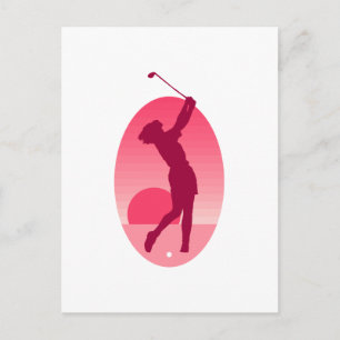 Pink Women's Golf Postcard