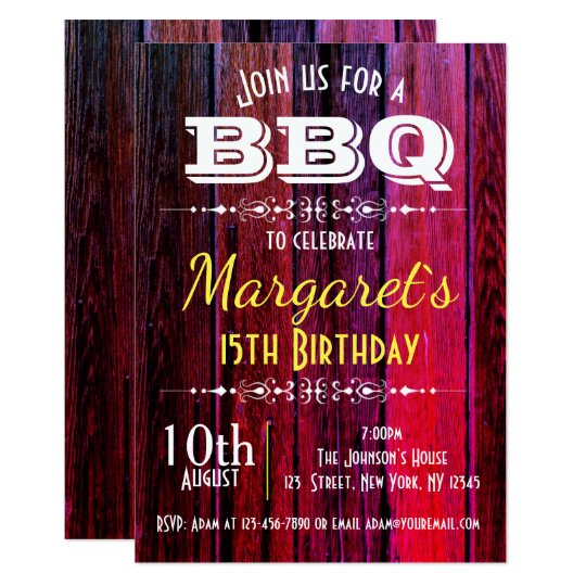 pink wood bbq birthday