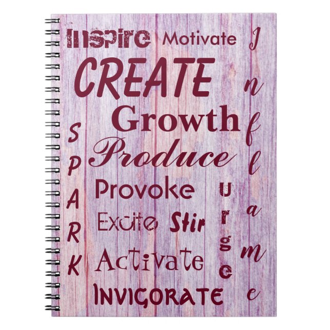 Pink Wood Image Encouragement Notebook (Front)