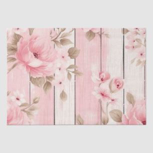 Pink Wood Shabby Chic Decoupage Print Tissue Paper