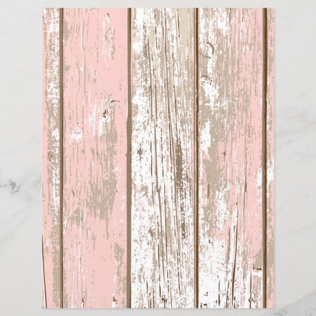 Pink wood texture scrapbook paper (Front)