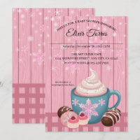 Pink Wooden Hot Cocoa Whipped Cream Baby Shower