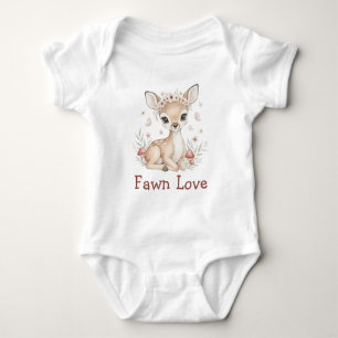 Pink Woodland Deer Girl Baby Shower Gift Bodysuit