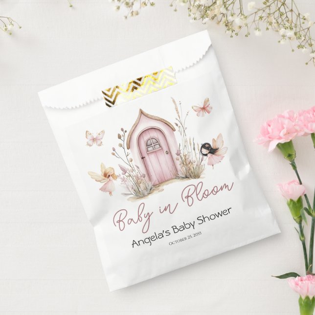 Pink Woodland Fairies Baby Shower Favour Bags (Sealed)