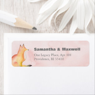 Pink Woodland Fox Return Address