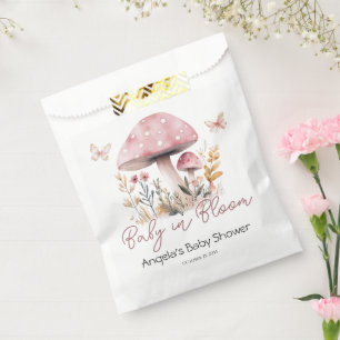 Pink Woodland Mushroom Baby Shower Favour Bags