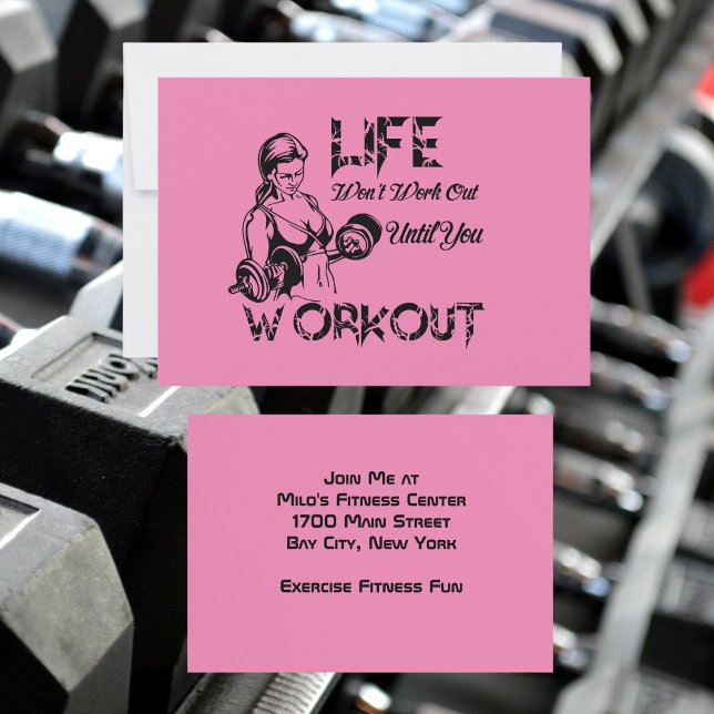Pink Workout Gym Coach Invitation (Creator Uploaded)