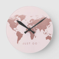 Pink World Map Globe Time to Go
