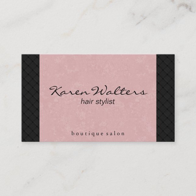 Pink & Woven Business Card (Front)