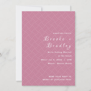Pink Woven Texture Wedding Invitation