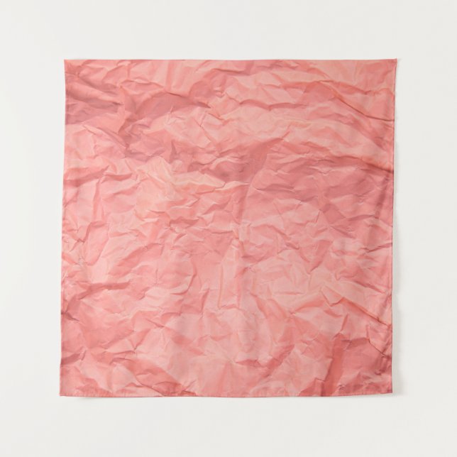 Pink Wrinkled Paper Texture Background Tapestry (Front)
