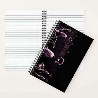 Pink X-Ray Skeleton City Scene Notebook